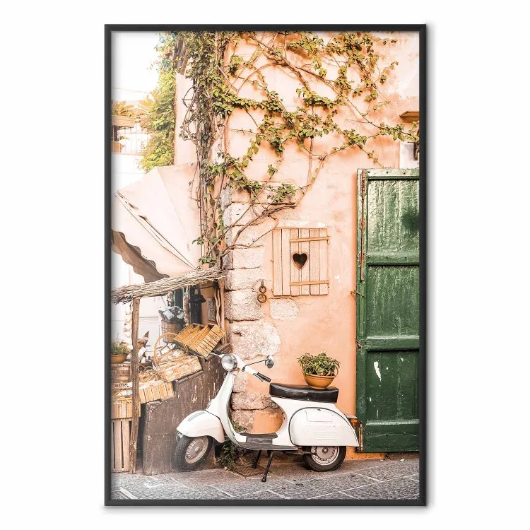 Tarde Italiana - composição com um scooter branco parado na rua