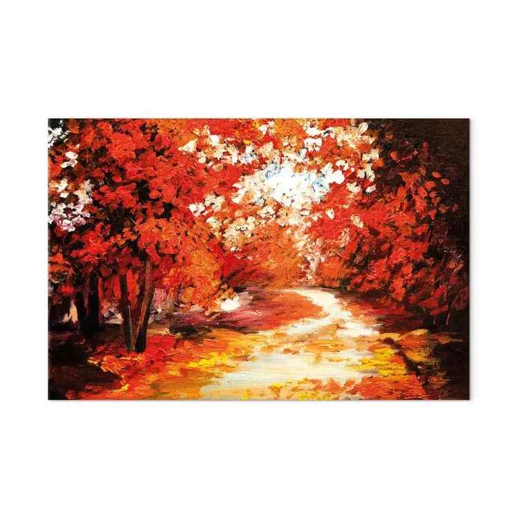 Caminho de Outono através das árvores - paisagem impressionista