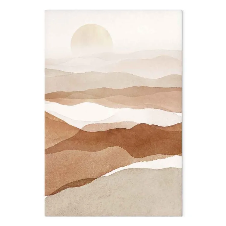 Pôr-do-sol sobre o deserto - paisagem abstracta em estilo boho