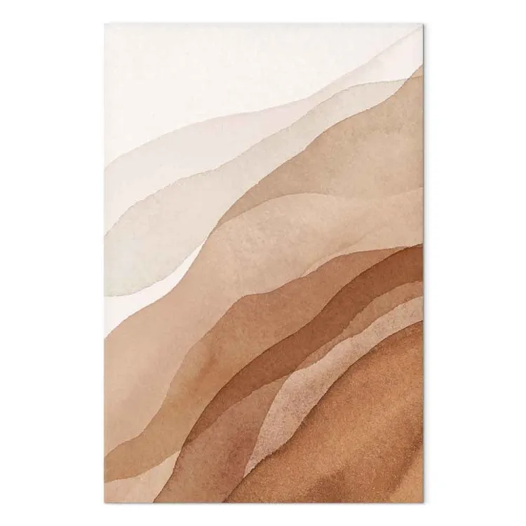 Ondas castanhas e beges - abstracção moderna em estilo boho