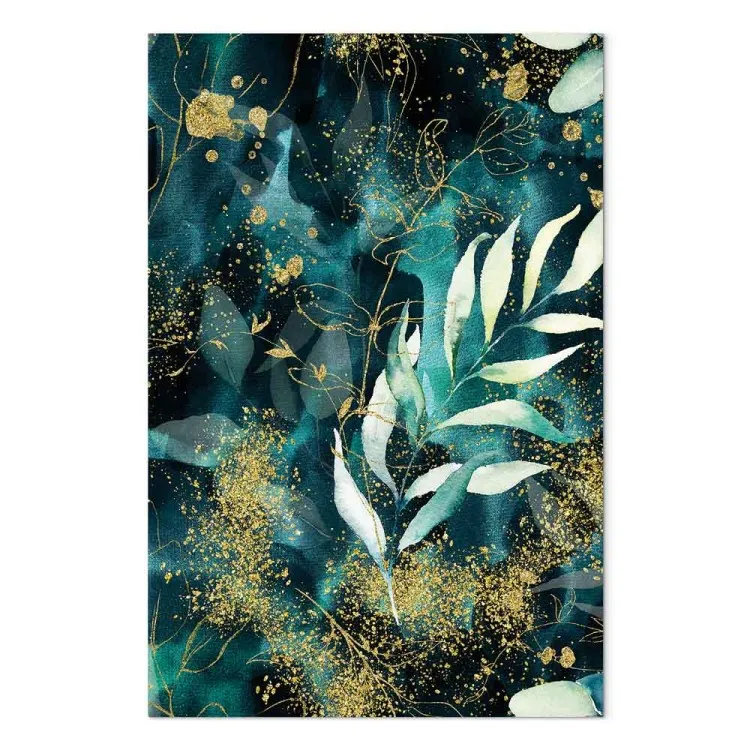 Natureza Estrelada (1 peça) Vertical - folhas azuis abstratas