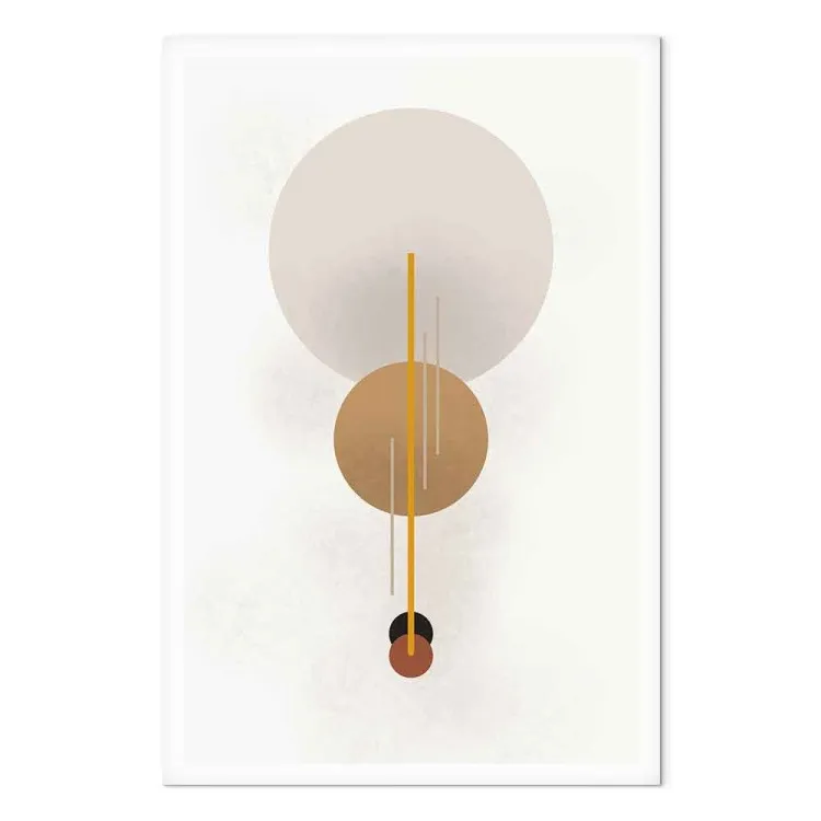 Quatro círculos e linhas - abstracto com figuras em estilo scandi boho