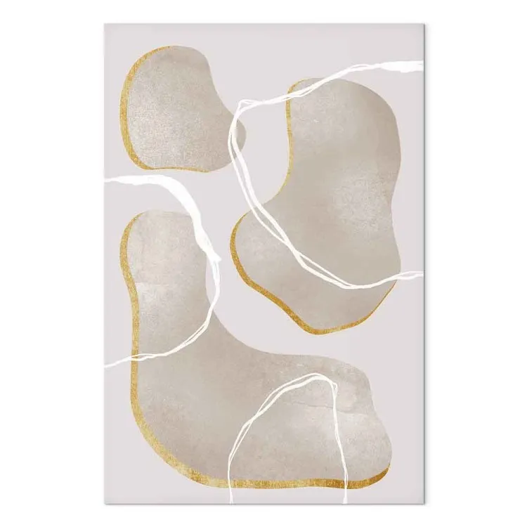 Fragmentos de mármore cinzento - abstracção bege em estilo scandi boho