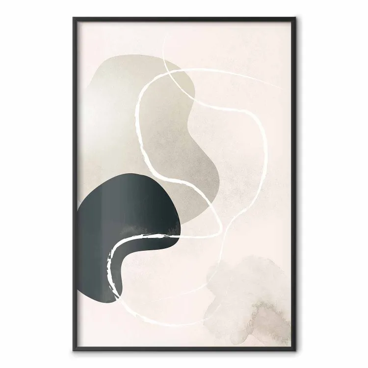 Espaço Calmante - composição abstrata cheia de formas redondas em estilo boho