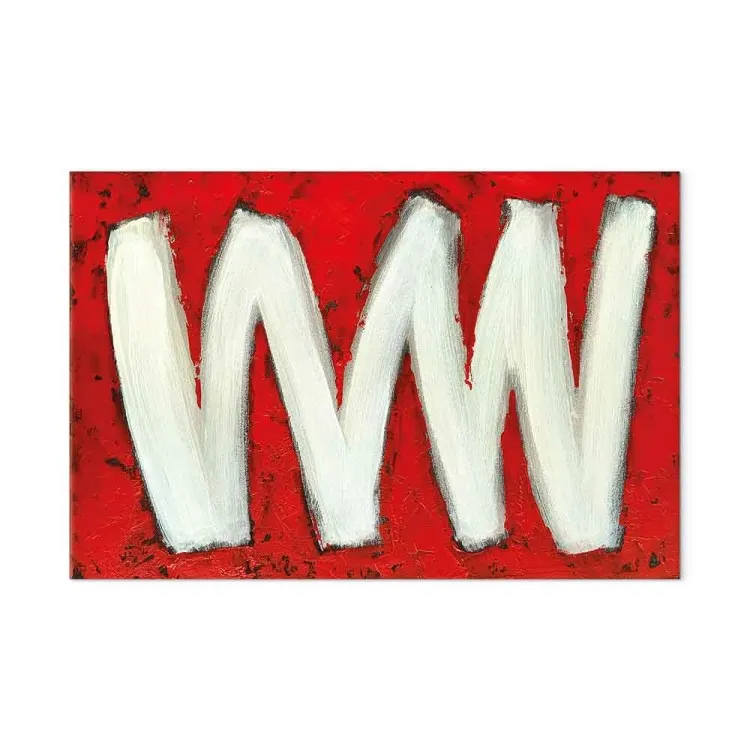 Duas Letras W (1 peça) Largo - abstração em um fundo vermelho