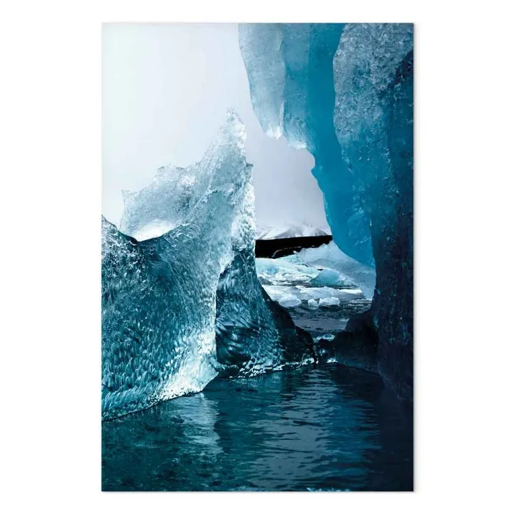 Abstração Gélida (1 peça) Vertical - paisagem de inverno com água