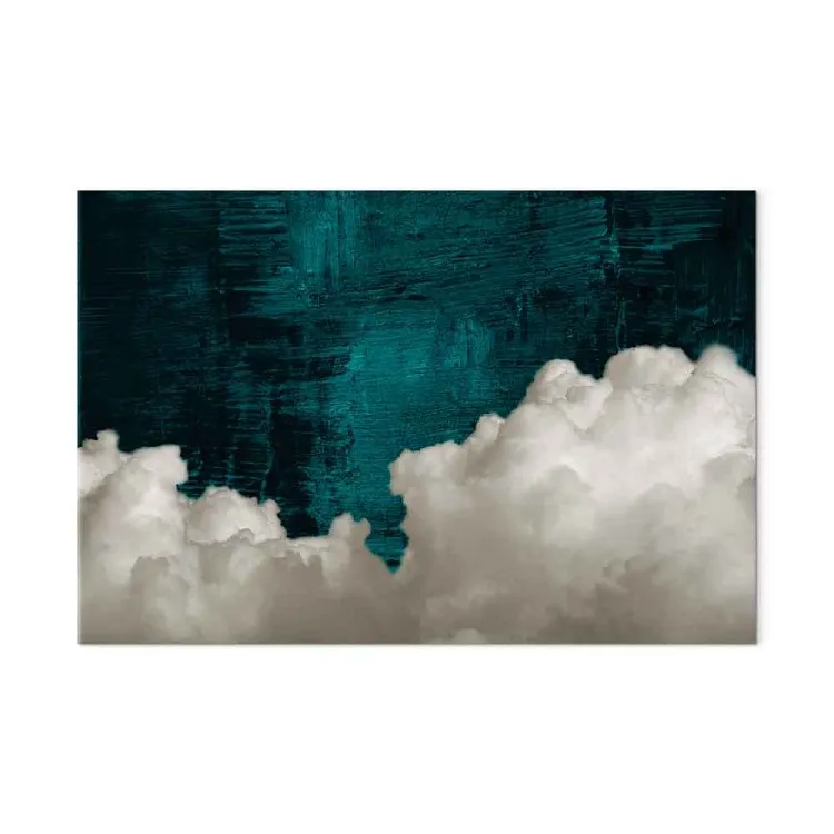 Abstração Esmeralda (1 peça) Largo - nuvens em um fundo verde
