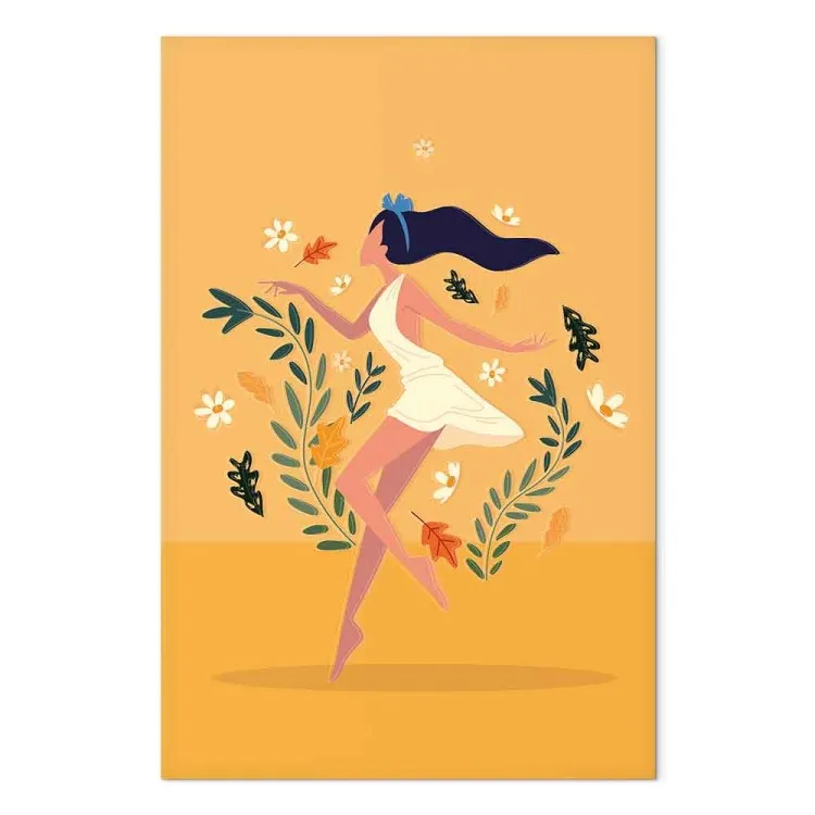 Dançando Entre Flores (1 peça) Vertical - mulher no meio de plantas