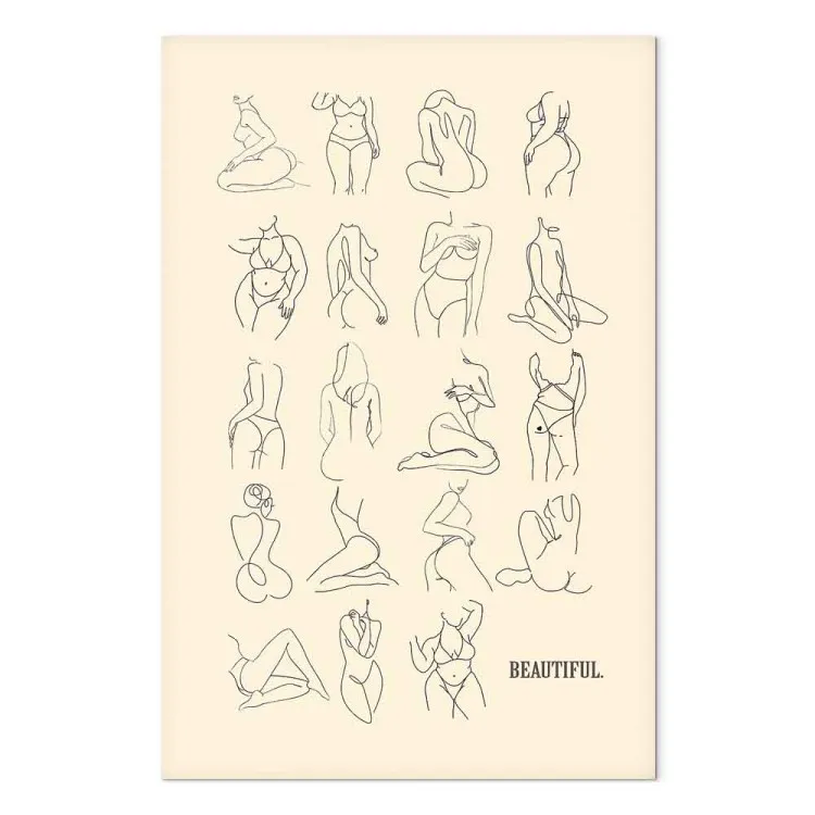 Formas Bonitas (1 peça) Vertical - nus femininos em estilo lineart