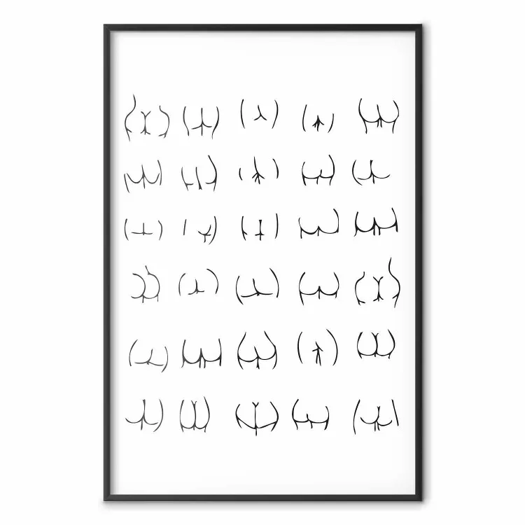 Formas Femininas - composição de nádegas em um fundo branco contrastante
