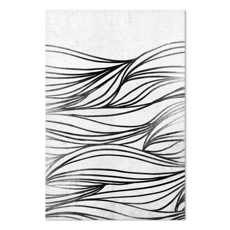 Desenhos na Água (1 peça) Vertical - abstração em preto e branco