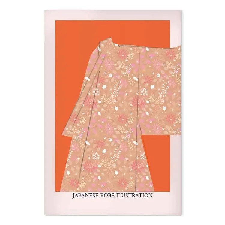 Quimono Japonês (1 peça) Vertical - texto e roupas estilo Zen
