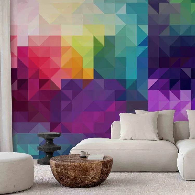 Triângulos Simétricos - composição geométrica abstrata colorida
