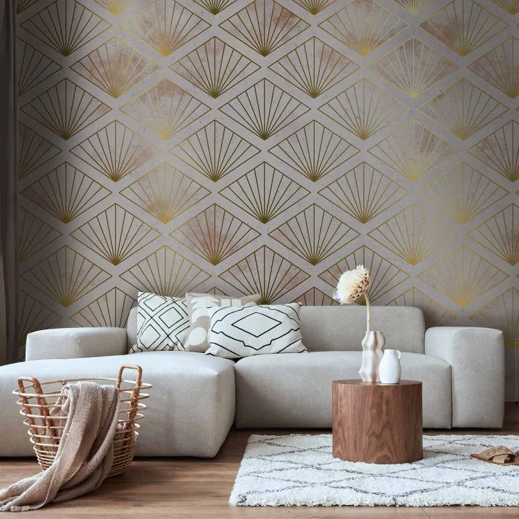 Lembrança Art Déco - composição uniforme com padrão dourado