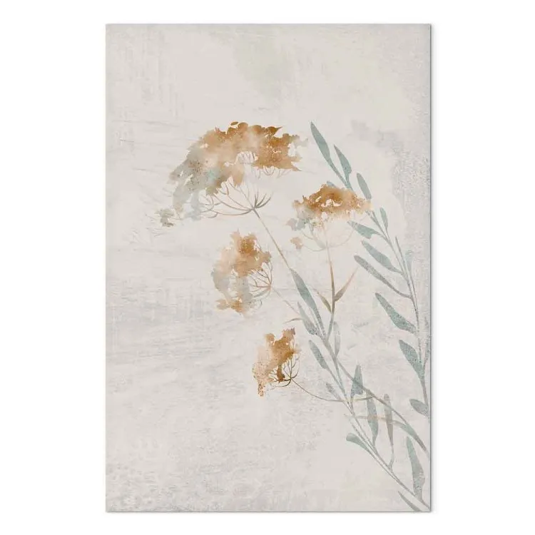 Ramos de Primavera (1 peça) Vertical - paisagem vegetal em um fundo bege
