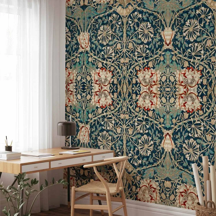 Simetria com Flores - mosaico eclético com motivo floral em ornamentos