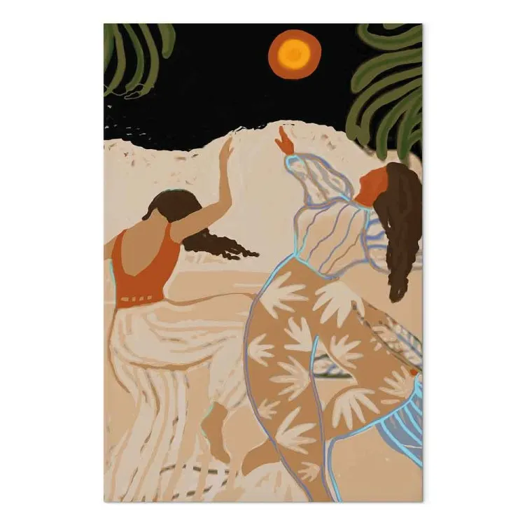 Mulheres na Dança (1 peça) Vertical - composição oriental em bronze