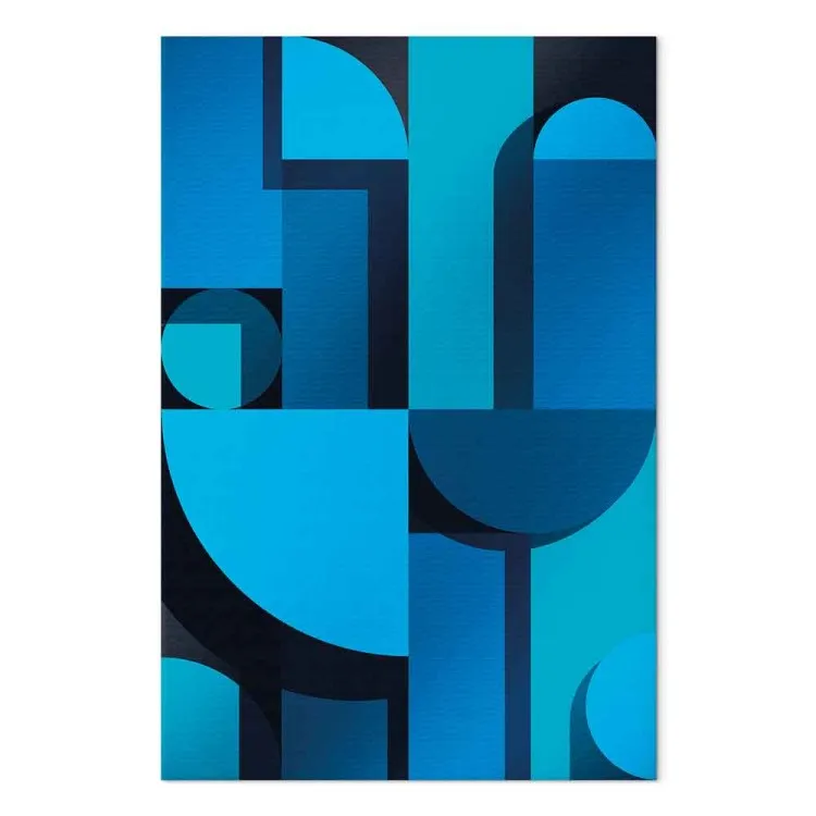Geometria da Arte (1 peça) Vertical - abstração art déco azul