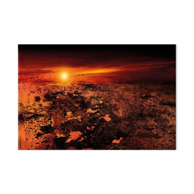 Paisagem (1 peça) - vista do pôr do sol e céu vermelho-sangue