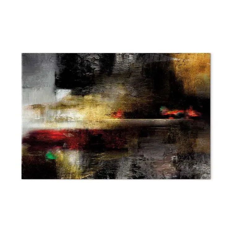 Paisagem Abstrata (1 peça) - Horizonte Dourado com Toque de Púrpura