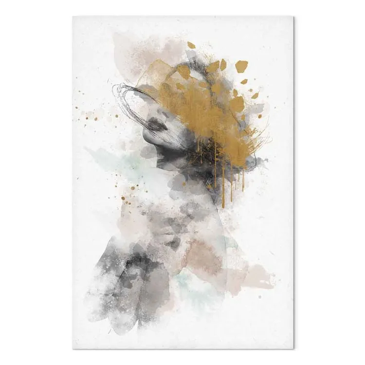 Suspiro Dourado (1 peça) - Retrato Abstrato do Rosto de Mulher