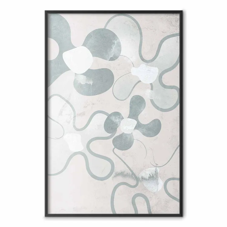 Margaridas azuis - formas abstractas que sugerem flores