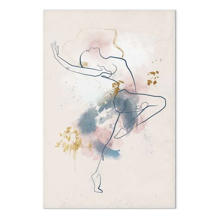 Bela Bailarina (1 peça) - arte linear em aquarela de uma mulher dançando