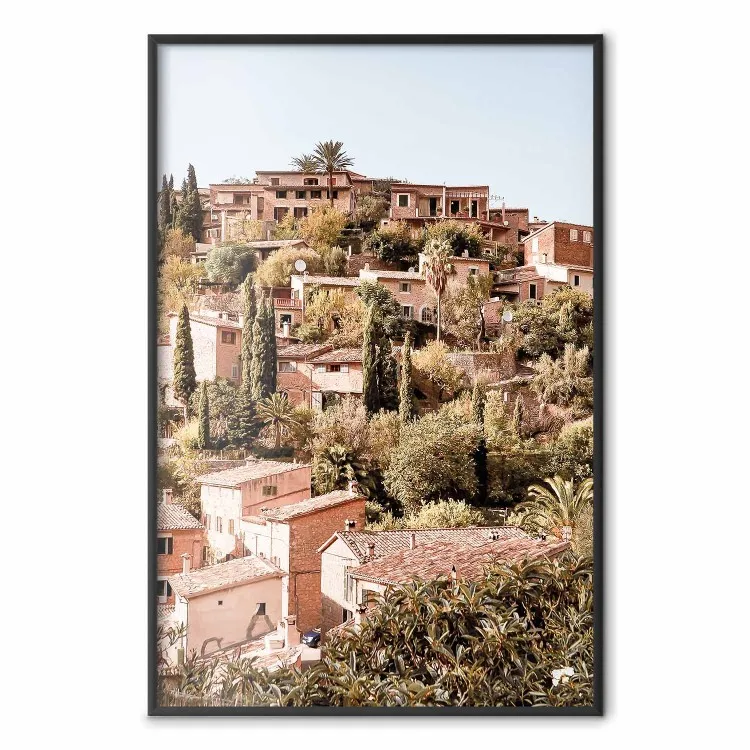 Aldeia no topo da colina - vista de casas espanholas