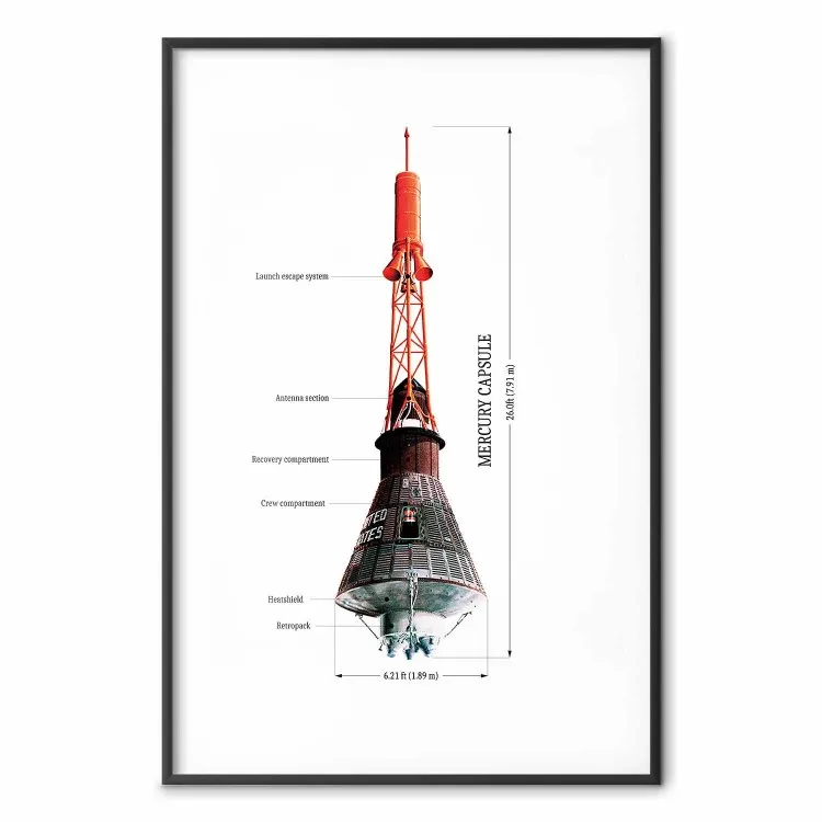 Cápsula de Mercúrio - vista técnica de um veículo espacial à escala