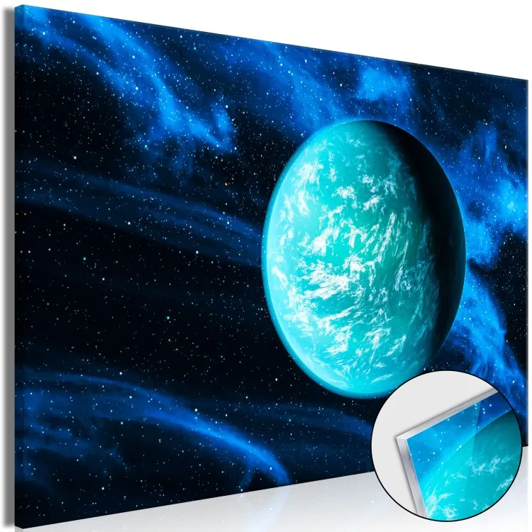 Planeta azul - espaço cheio de estrelas em tons escuros