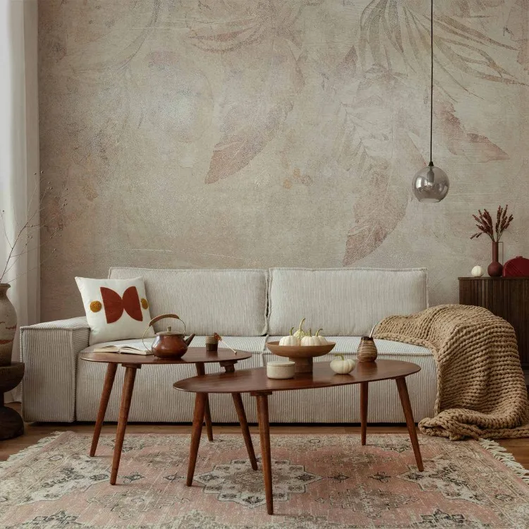 Memory of Nature - Graphics with Leaves and Bushes on a Concrete Background