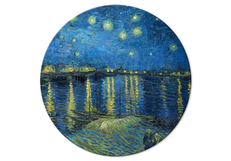 Vincent van Gogh - Noite estrelada sobre o Ródano - barco contra um céu azul