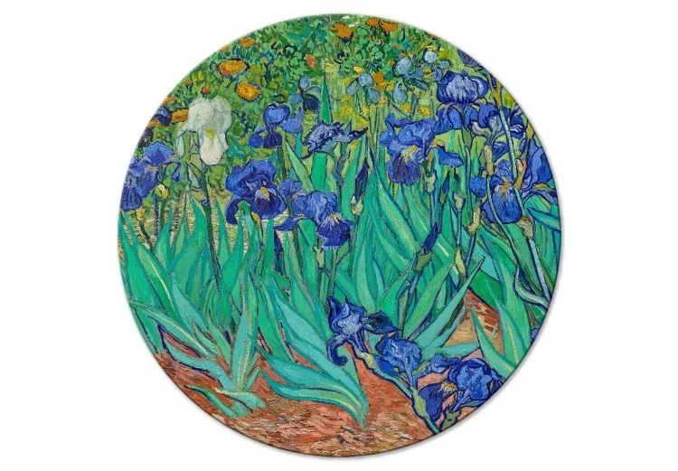 Irises de Vincent van Gogh - flores azuis num prado