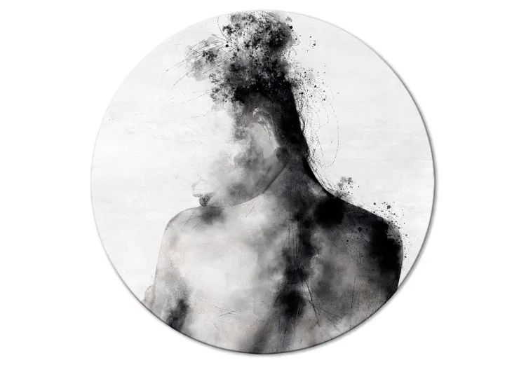 Desenho abstrato - esboço a preto e branco de uma mulher de costas