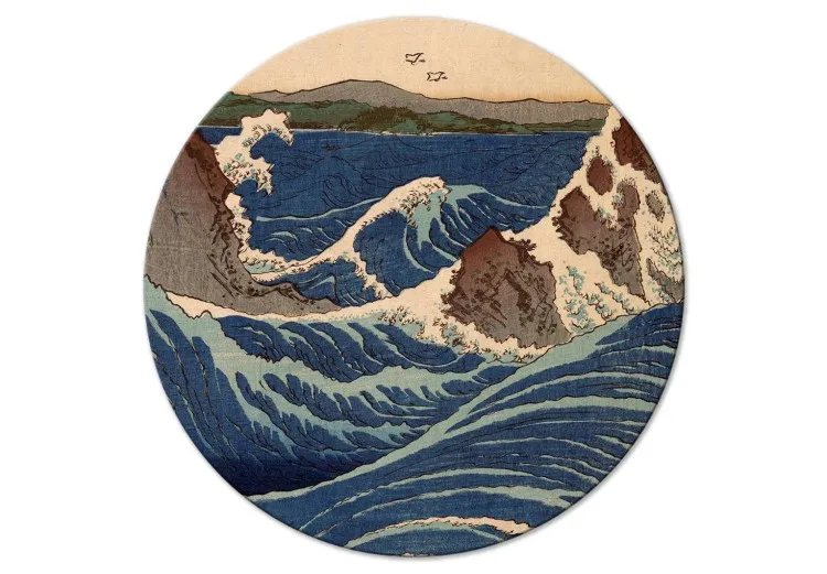 Xilogravura japonesa de Utagawa Hiroshige - grande onda azul