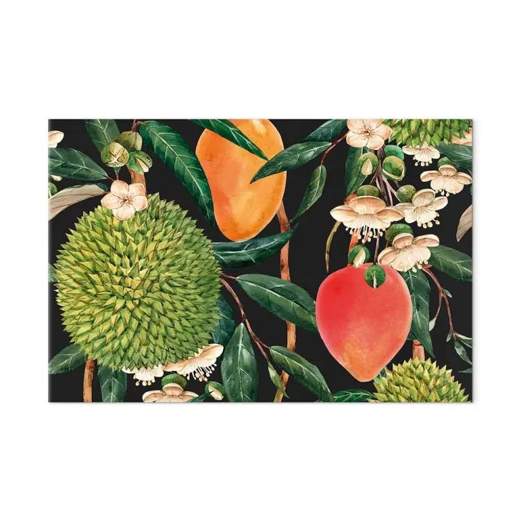Frutas Exóticas (1 peça) - plantas tropicais em um fundo preto
