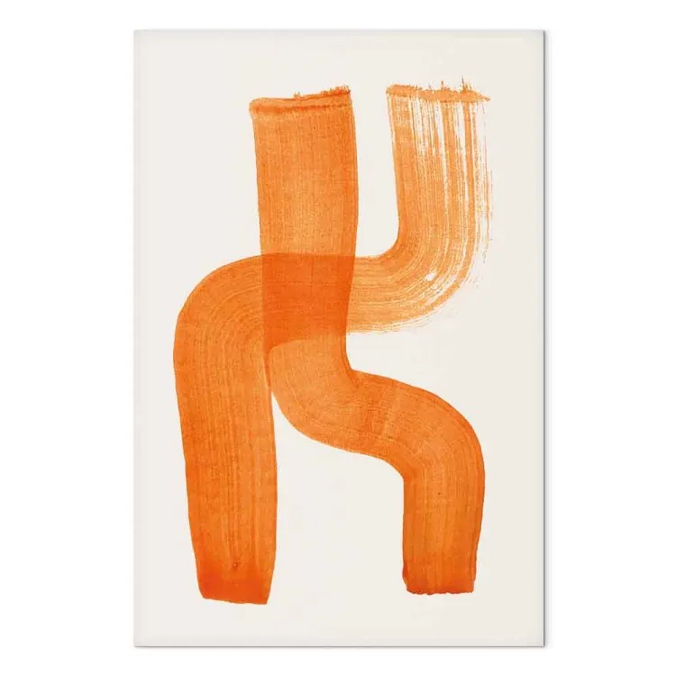 Composição Abstrata (1 peça) - dueto de formas alaranjadas