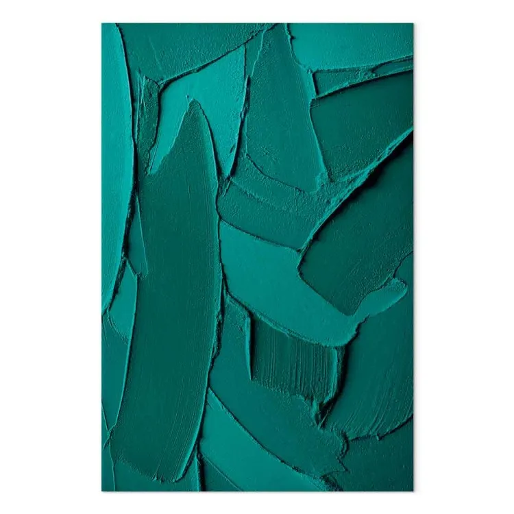 Abstração Verde (1 peça) - pinceladas esmeralda