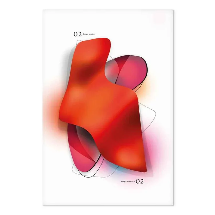 Abstração Neon (1 peça) - formas em tons de vermelho