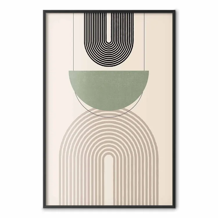 Abstrato - formas geométricas - preto, castanho e verde