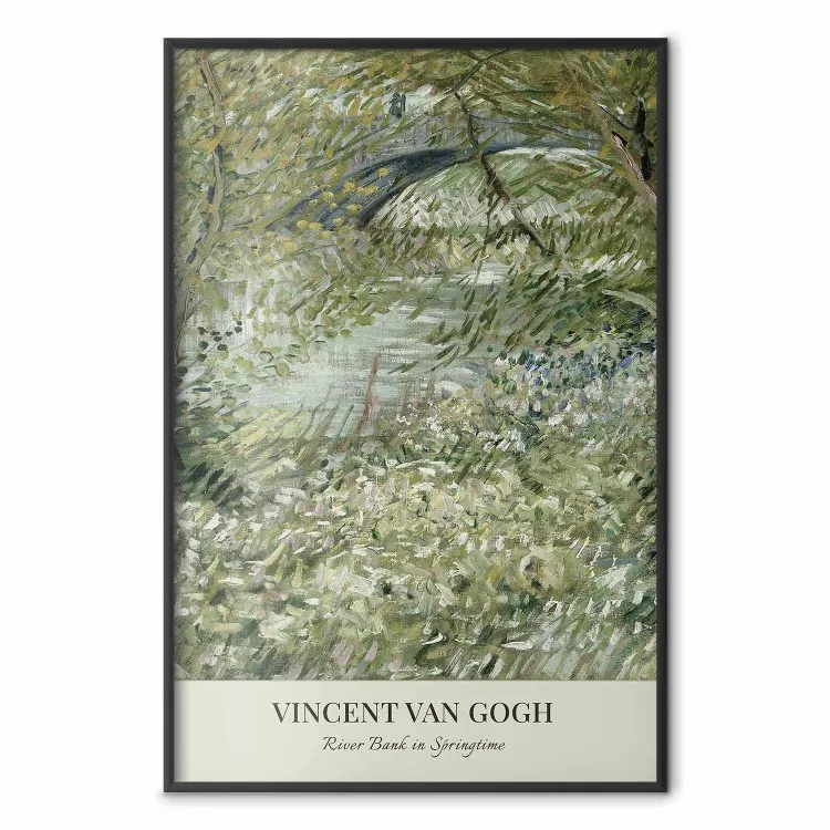Reprodução de Van Gogh - margem do rio na primavera em tons de verde