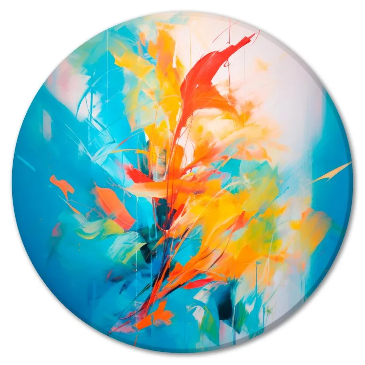 Dança das cores - composição abstrata colorida com predominância de azuis