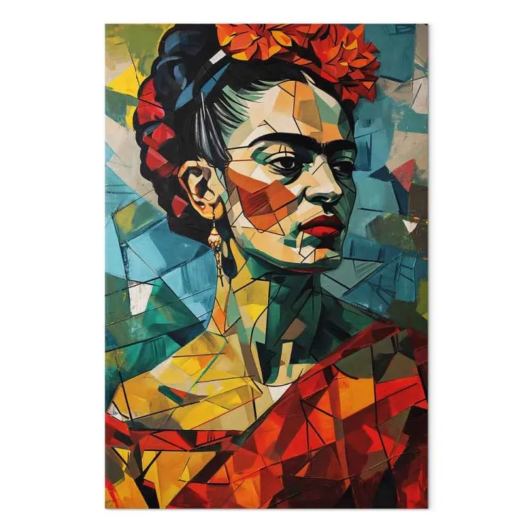 Frida Kahlo - retrato geométrico em estilo cubista