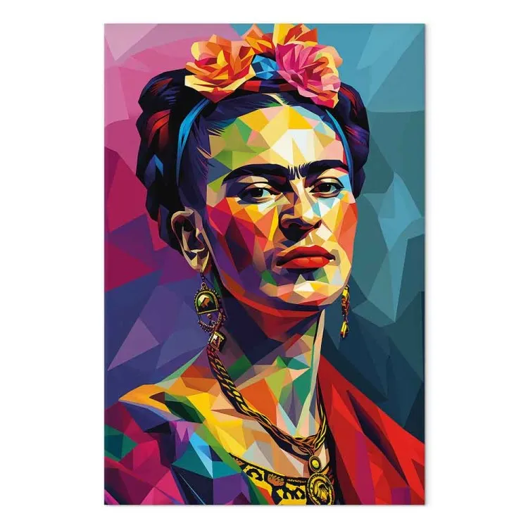 Frida Kahlo - retrato geométrico da pintora em estilo Picasso
