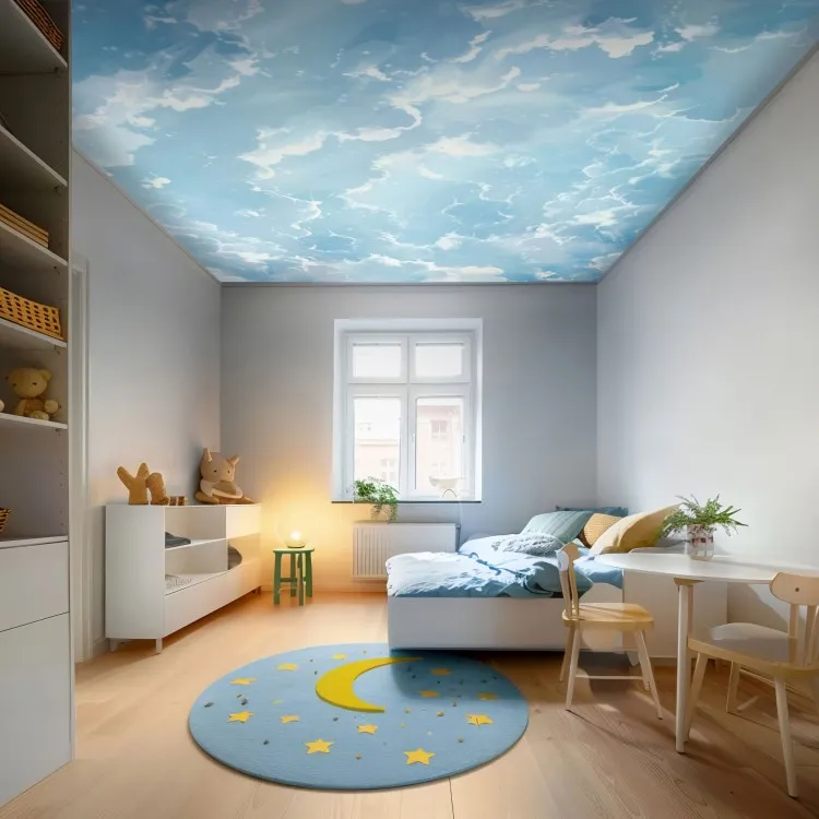 Blue Sky - Bright Clouds in Illustrative Fairy Tale Style