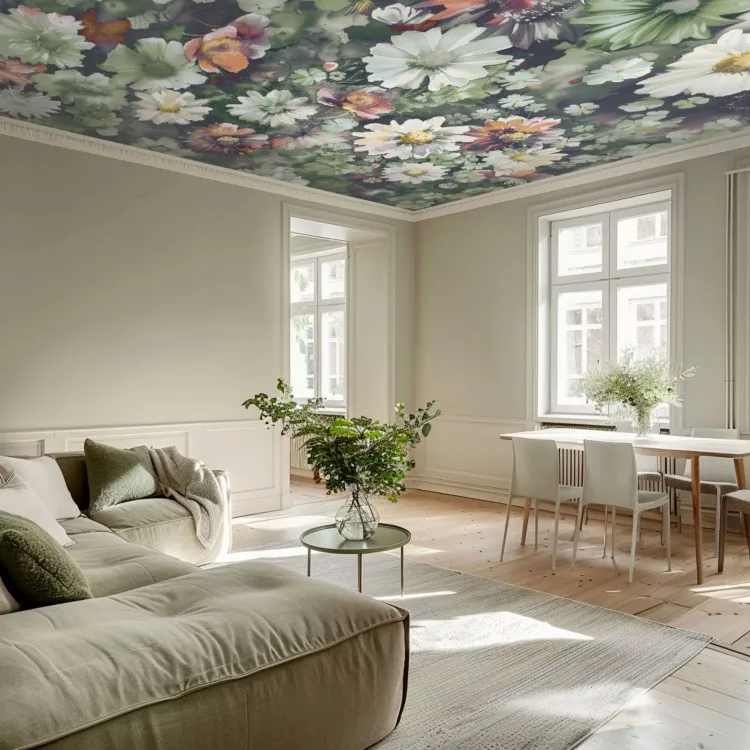 Watercolor Plants - Flowers and Leaves in Extinguished Shades of Green