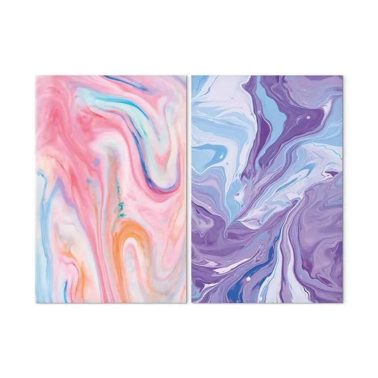 Fluxos coloridos - formas dinâmicas em tons pastel com tonalidades de azul