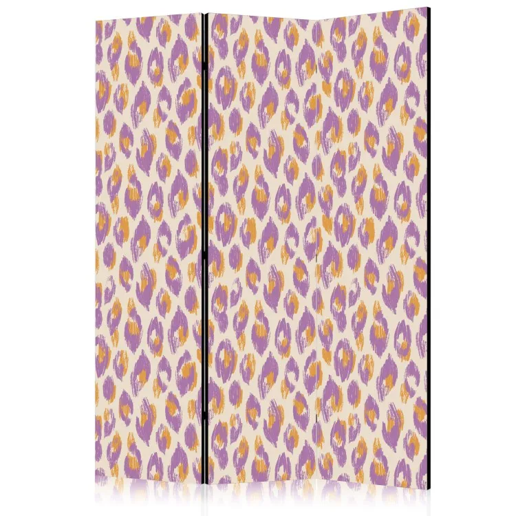 Manchas de animais - motivo amarelo e roxo sobre um fundo claro