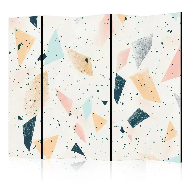 Terrazzo abstrato - motivo geométrico com elementos multicoloridos