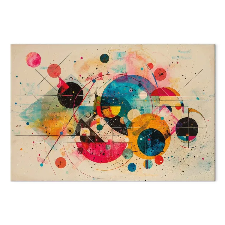 Abstração cósmica - círculos e formas coloridas ao estilo de Kandinsky